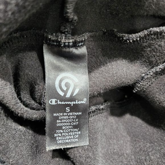 Champion Womens Hoodie Gray & Black Cowl Neck Drawstring Sweater Pocket Size S - Picture 6 of 6